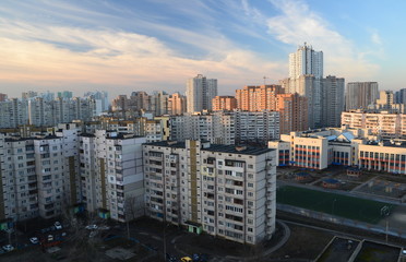 Kyiv town, houses at morning