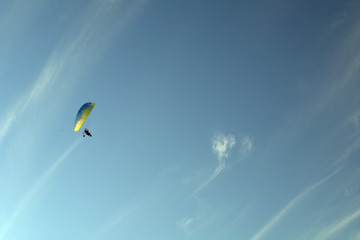 kite in the sky,motorized paraglider,paragliding, flying, sport,adventure,freedom, nature, high, wind, flight, 