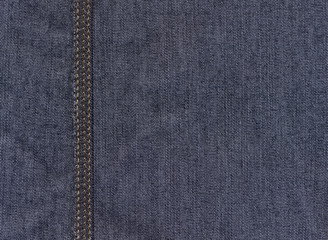 Reverse side of the denim texture background. The wrong side of denim with back seam