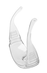 Protective goggles on white background. Construction tool