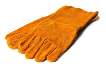 Protective gloves isolated on white. Construction tools