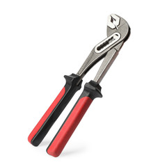 Adjustable pliers isolated on white. Construction tool