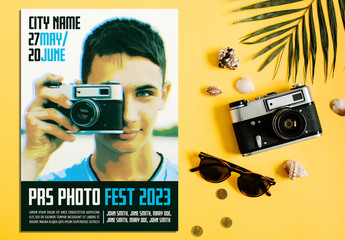 Photography Event Flyer Layout with Bitmap Effect - Powered by Adobe