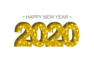 Happy New Year 2020 - greeting card, flyer, invitation - vector