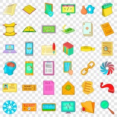Conversation icons set. Cartoon style of 36 conversation vector icons for web for any design