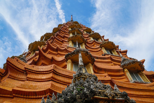 Tiger cave temple, wat tham sua, big buddha image, stupa, pagoda by mountain, Thailand