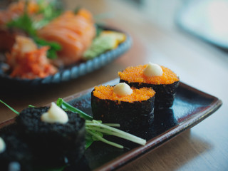 Japanese food : Shushi on the dish