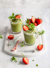 Matcha green tea panna cotta