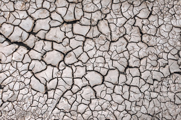 Dry cracked earth. Soil during the drought season. Background close up. The texture of the desert.