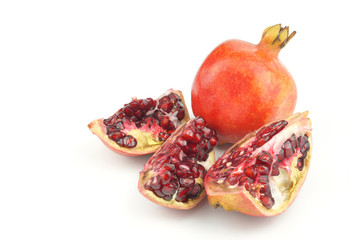 Fresh India Pomegranate fruit isolated on white background