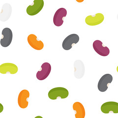 haricot bean seamless pattern on white background. Vector illustration