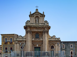 Fototapeta na wymiar Catania - Basilica Santuario di Maria Santissima Annunziata al Carmine
