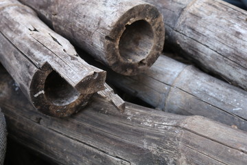 old  bamboo close up