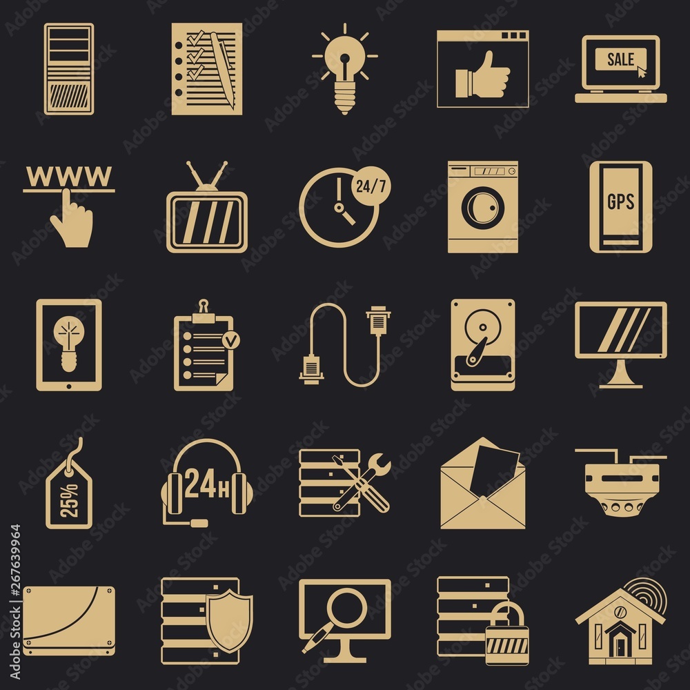 Poster helpful information icons set. simple set of 25 helpful information vector icons for web for any des