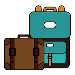 suitcases travel vacations icons