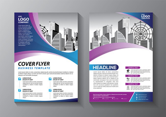 Business abstract vector template. Brochure design, cover modern layout, annual report, poster, flyer in A4 with colorful triangles, geometric shapes for tech, science, market with light background