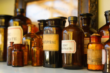 Antique medicine bottles
