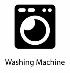 Glyph icon of washing machine