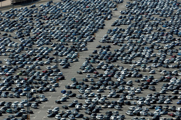 Fototapeta premium aerial image of a car park 