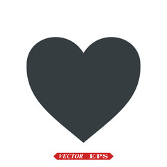 Heart Icon Vector. Perfect Love symbol. Valentine s Day sign, emblem isolated on white background with shadow, Flat style for graphic and web design, logo. EPS 10 black pictogram.