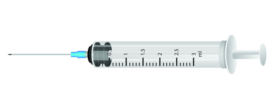 Realistic syringe vector design illustration isolated on white background