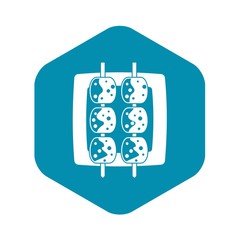 Meat shashlik icon. Simple illustration of meat shashlik vector icon for web