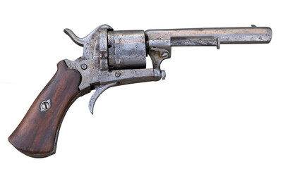 old collection of antique revolver