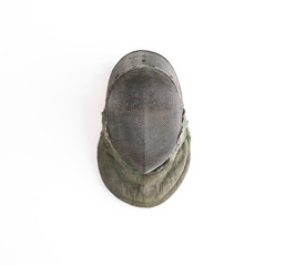 fencing helmet isolated on white background
