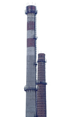 factory pipes on white