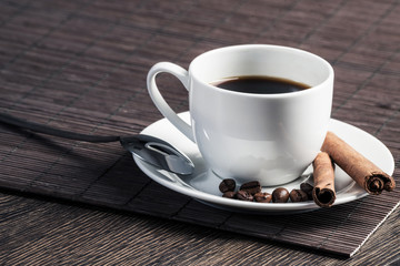 Strong natural coffee with spice
