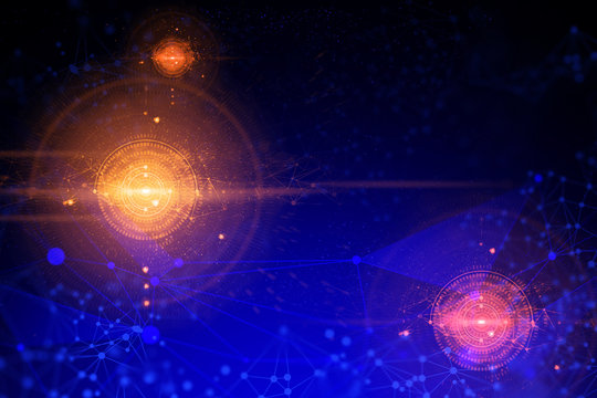 ai technology, system analysis, molecule of chemical, atom cell science, futuristic cyber social network system, background illustration 3d rendering, microchip process