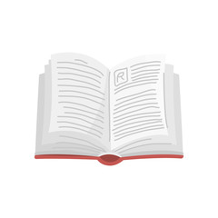 Open book for Lover of literature. Encyclopedias for reading. Inverted pages. Object in contemporary style. Vector illustration for posters.