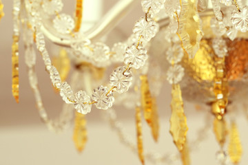 Chandelier detail, crystal beads