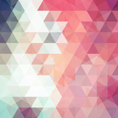 Geometric pattern, triangles vector background in pink tones. Illustration pattern