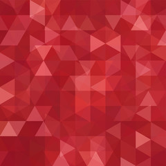 Geometric pattern, triangles vector background in red tones. Illustration pattern