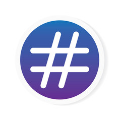 colorful hashtag icon- vector illustration