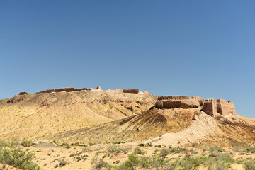 Fototapeta na wymiar The largest ruins castles of ancient Khorezm – Ayaz - Kala, Uzbekistan.
