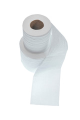 Two Rolls of Toilet Paper Isolated on White With Copy Space
