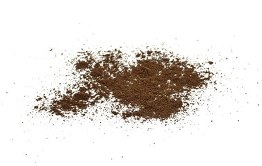 Coffee powder isolated of white background.