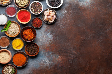 Set of various spices and herbs