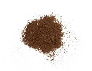 Coffee powder isolated of white background.
