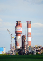 chemical factory near the field