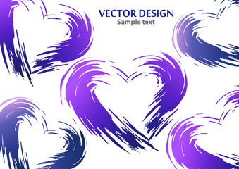 Fototapeta na wymiar Heart shape vector. Love illustration. Hand drawn design for valentine's day card background.