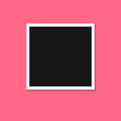 Black and white photo frames isolated on pink. Vintage style. Vector illustration eps10