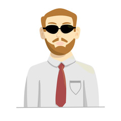 Man in sunglasses. Isolated stock vector flat illustration