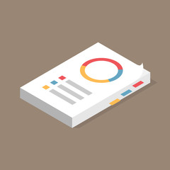 Minimal Isometric Illustration of Stacked Documents