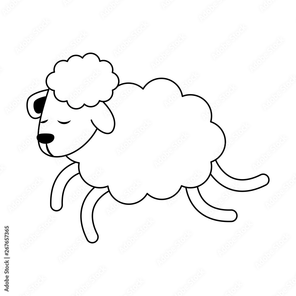 Canvas Prints Sheeping jumping cartoon isolated