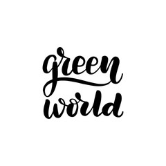lettering green world