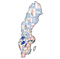 Varmland on map of swedish counties