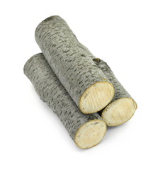Firewood isolated on white. Oak Log Isolated on a white. Log fire wood isolated on white background with clipping path. Wooden obsolete log.